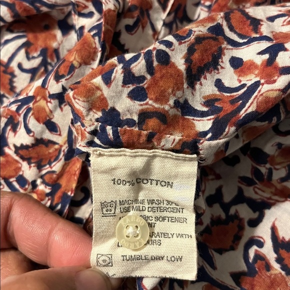 NWOT Kardo x Anokhi Hand Block Printed Cotton Floral Camp Shirt - Picture 7 of 9